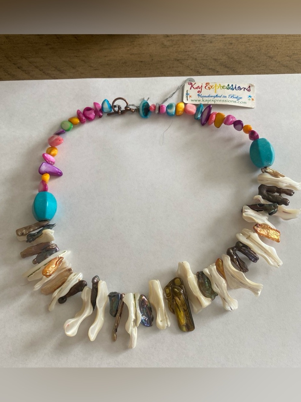 Expressions Multicolor Mother-of-Pearl & stone  Statement Necklace